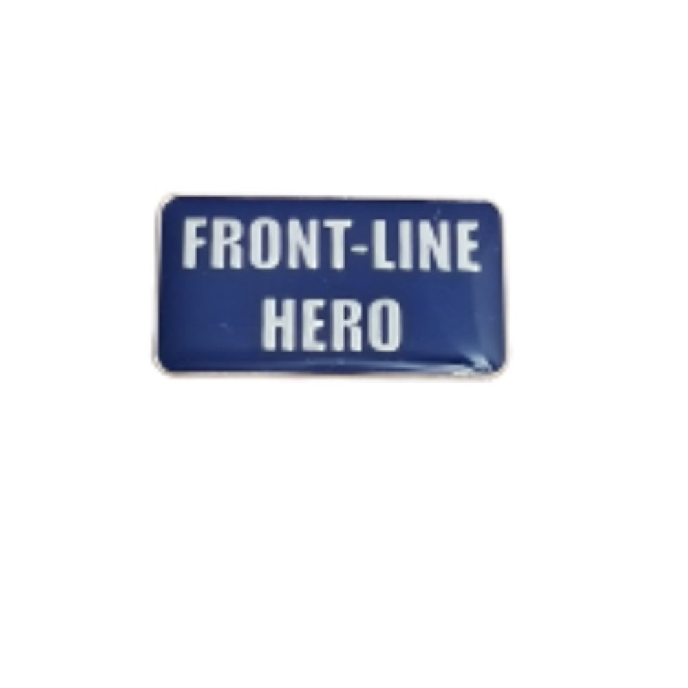 Front‑Line Hero Enamel Tac Pin Navy Silver 1" Unisex New - Picture 3 of 9